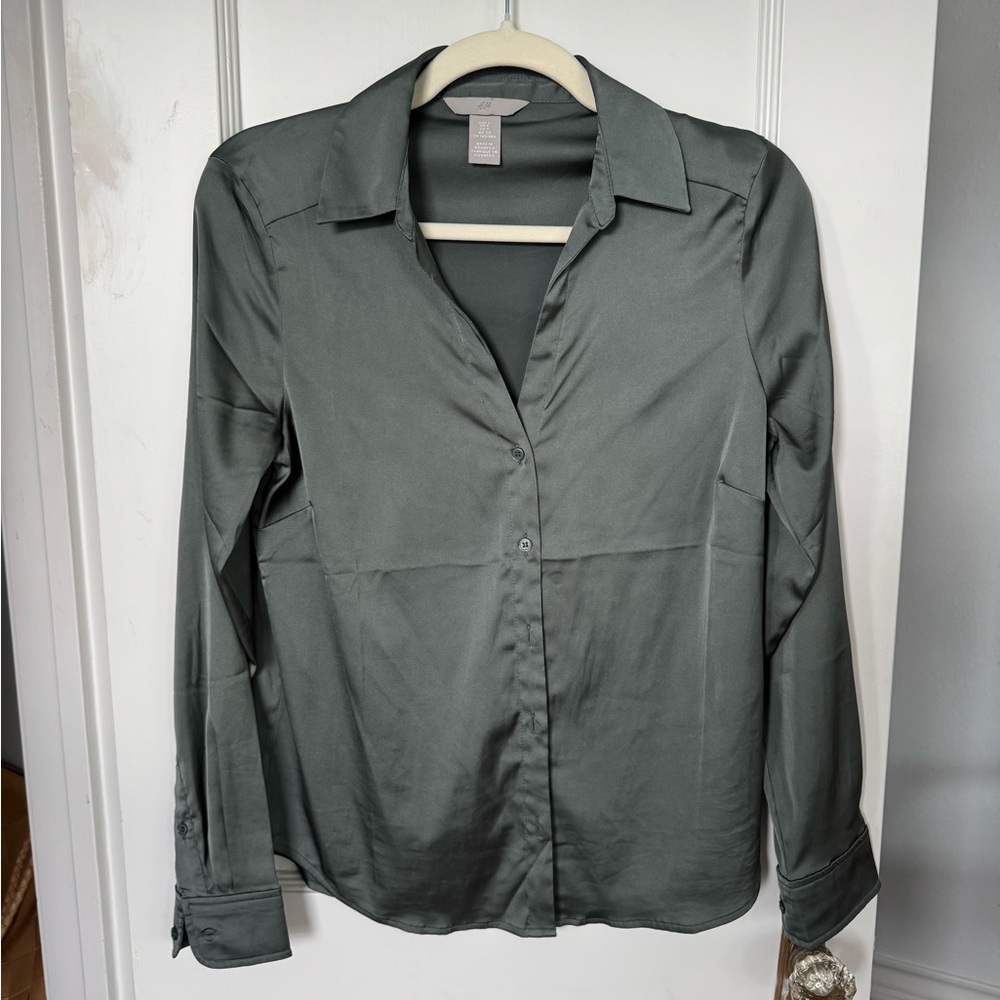 H&M Sage Green Collared Shirt